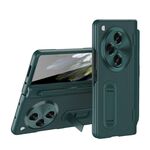 Per OPPO Find N3 Custodia per telefono in pelle liscia con pellicola integrata con penna (verde)