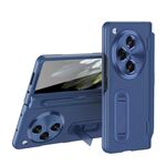 Per OPPO Find N3 Custodia per telefono in pelle liscia con pellicola integrata con penna (blu)