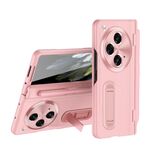 Per OPPO Find N3 Custodia per telefono in pelle liscia con pellicola integrata con penna (rosa)