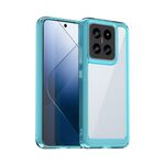 Per Xiaomi 14 Custodia per telefono ibrida in TPU acrilico serie colorata (blu trasparente)