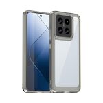 Per Xiaomi 14 Pro Custodia per telefono ibrida in TPU acrilico serie colorata (grigio trasparente)