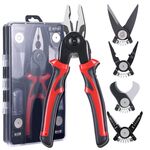 Kit di pinze a testa intercambiabile combinate 5 in 1 Pinze per cacciaviti per riparazioni generali (rosso nero)