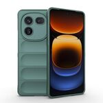 Per vivo iQOO 12 5G Magic Shield TPU + custodia per telefono in flanella (verde scuro)