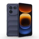 Per vivo iQOO 12 5G Magic Shield TPU + custodia per telefono in flanella (blu scuro)