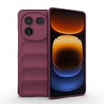 Per vivo iQOO 12 5G Magic Shield TPU + custodia per telefono in flanella (vino rosso)
