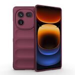 Per vivo iQOO 12 Pro 5G Magic Shield TPU + custodia per telefono in flanella (vino rosso)