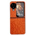 Per OPPO Find N3 Custodia protettiva per cellulare con motivo floreale Flip Impression (arancione)
