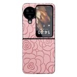 Custodia protettiva per telefono OPPO Find N3 Flip Impression Flower Pattern (rosa)
