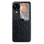 Per OPPO Find N3 Custodia protettiva per cellulare con motivo floreale Flip Impression (nera)