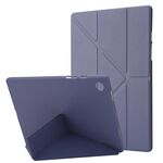 Custodia per tablet in pelle multi-piega con deformazione in TPU per Samsung Galaxy Tab A9+ (grigio lavanda)
