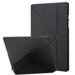 Per Samsung Galaxy Tab A9+ Custodia per tablet in pelle multi-piega con deformazione in TPU (nera)