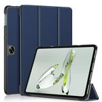 Per OnePlus Pad Go / OPPO Pad Air Custer Custodia per tablet in pelle astuta con supporto a 3 pieghe in tinta unita (blu scuro)