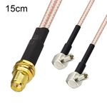 Cavo prolunga antenna WiFi RP-SMA femmina a 2 TS9 R Cavo adattatore prolunga RG316 (15 cm)