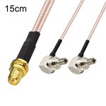 Cavo prolunga antenna WiFi SMA femmina a 2 CRC9 R Cavo adattatore prolunga RG316 (15 cm)