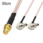 Cavo prolunga antenna WiFi SMA femmina a 2 CRC9 R Cavo adattatore prolunga RG316 (30 cm)