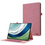 Custodia per tablet in pelle e tessuto per Huawei MatePad Pro 13.2 (rosa rossa)