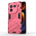 Per vivo iQOO 12 Pro 5G Punk Armor 2 in 1 PC + custodia per telefono TPU con supporto (rosso chiaro)