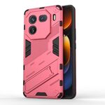 Per vivo iQOO 12 5G Punk Armor 2 in 1 PC + custodia per telefono TPU con supporto (rosso chiaro)