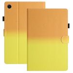 Custodia per tablet in pelle intelligente con gradiente di cucitura per Samsung Galaxy Tab A9+ (giallo arancione)