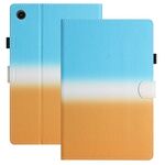 Custodia per tablet in pelle intelligente con gradiente di cucitura per Samsung Galaxy Tab A9+ (blu arancione)