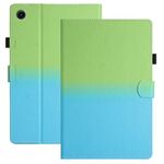 Custodia per tablet in pelle intelligente con gradiente di cucitura per Samsung Galaxy Tab A9+ (verde blu)