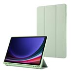 Per Samsung Galaxy Tab S9 Custodia tablet in pelle TPU 3 pieghe in puro colore con slot per penna (verde)