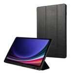 Per Samsung Galaxy Tab S9+ Custodia tablet in pelle TPU 3 pieghe in puro colore con slot per penna (nero)