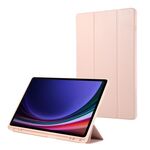 Per Samsung Galaxy Tab S9+ Custodia tablet 3 pieghe in pelle TPU in puro colore con slot per penna (rosa)