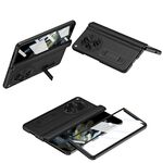 Per OPPO Find N3 Custodia per telefono in pelle con cerniera pieghevole integrata con penna (nera)