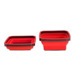 Vassoio magnetico pieghevole quadrato in silicone per piccole parti e strumenti (rosso)