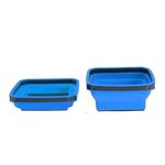 Vassoio magnetico pieghevole quadrato in silicone per piccole parti e strumenti (blu)