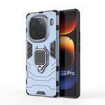 Per vivo iQOO 12 Pro 5G Supporto ad anello magnetico per PC + custodia per telefono in TPU (blu navy)
