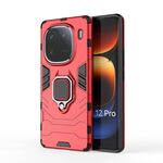Per vivo iQOO 12 Pro 5G Supporto ad anello magnetico per PC + custodia per telefono in TPU (rosso)