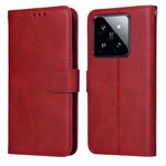 Per Xiaomi 14 Pro Custodia per cellulare in pelle con texture classica in vitello (rossa)