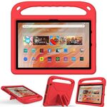 Custodia per tablet antiurto EVA con manico per Amazon Kindle Fire HD 10 2023 con supporto (rosso)