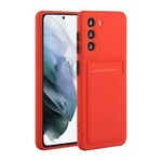 Custodia per telefono in TPU antiurto con slot per scheda Samsung Galaxy S23 5G (rossa)