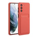 Custodia per telefono in TPU antiurto con slot per scheda Samsung Galaxy S23 5G (rosso prugna)