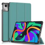 Per Lenovo Tab M11/ Xiaoxin Pad 11 2024 Custodia Smart Tablet in pelle 3 pieghevoli (Verde)