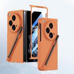 Custodia per PC integrata Skin Feel per OPPO Find N3 con penna/scatola portapenne (arancione)