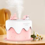 M328 Mini USB plug-in desktop luce notturna cartone animato torta umidificatore spray silenzioso (rosa)