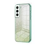 Custodia per telefono elettrolitico con polvere glitter sfumata per Samsung Galaxy S22 5G (verde)