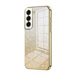 Custodia per telefono elettrolitico con polvere glitter sfumata per Samsung Galaxy S22+ 5G (oro)