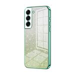 Custodia per telefono elettrolitico con polvere glitter sfumata per Samsung Galaxy S22+ 5G (verde)