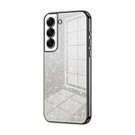 Per Samsung Galaxy S22+ 5G Custodia per telefono elettrolitico con polvere glitter sfumata (nero)