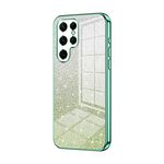 Custodia per telefono elettrolitico con polvere glitter sfumata per Samsung Galaxy S22 Ultra 5G (verde)