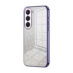 Custodia per telefono elettrolitico con polvere glitter sfumata per Samsung Galaxy S23 5G (viola)