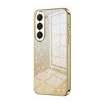 Custodia per telefono elettrolitico con polvere glitter sfumata per Samsung Galaxy S23 5G (oro)