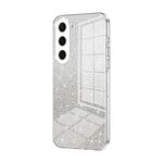 Per Samsung Galaxy S23 5G Custodia per telefono elettrolitico con polvere glitter sfumata (trasparente)