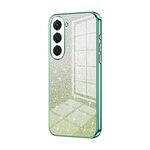 Custodia per telefono elettrolitico con polvere glitter sfumata per Samsung Galaxy S23 5G (verde)