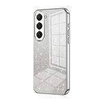 Custodia per telefono elettrolitico con polvere glitter sfumata per Samsung Galaxy S23 5G (argento)
